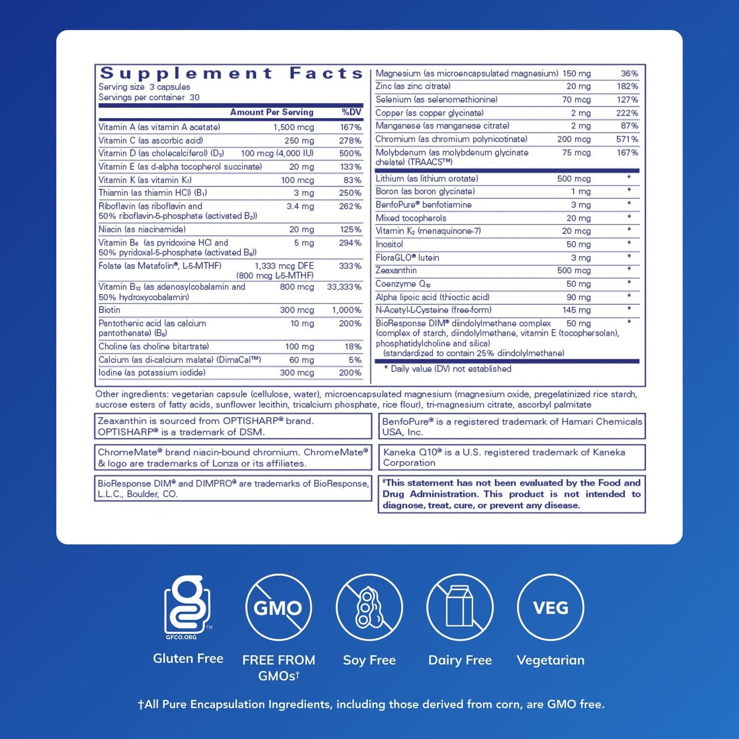 Pure Encapsulations PureGenomics UltraMultivitamin | Genetic Variants Support | 90 Capsules