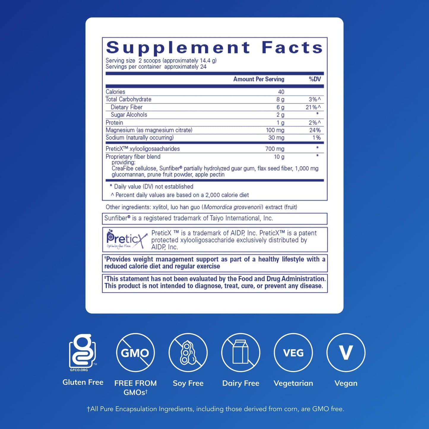 Pure Encapsulations PureLean Fiber | Powdered Fiber with Probiotics for Digestive Support | 12.2 oz