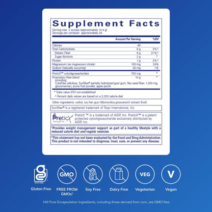 Pure Encapsulations PureLean Fiber | Powdered Fiber with Probiotics for Digestive Support | 12.2 oz