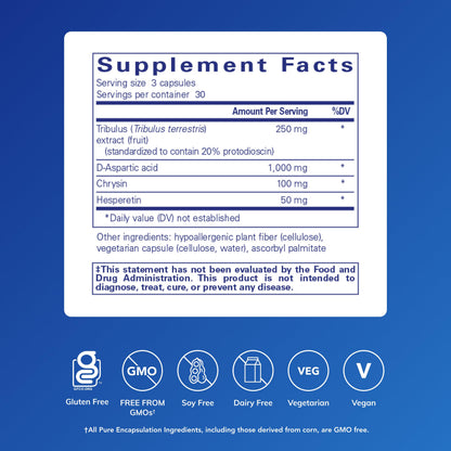 Pure Encapsulations Tribulus Formula – Hypoallergenic Testosterone Balance Support, 90 Capsules
