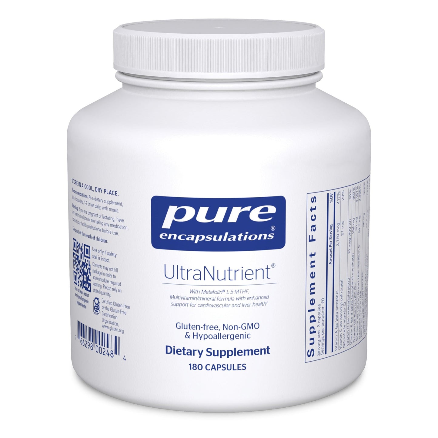 Pure Encapsulations UltraNutrient – Minerals & Multivitamins for Heart & Liver Support | Gluten Free, 180 Capsules