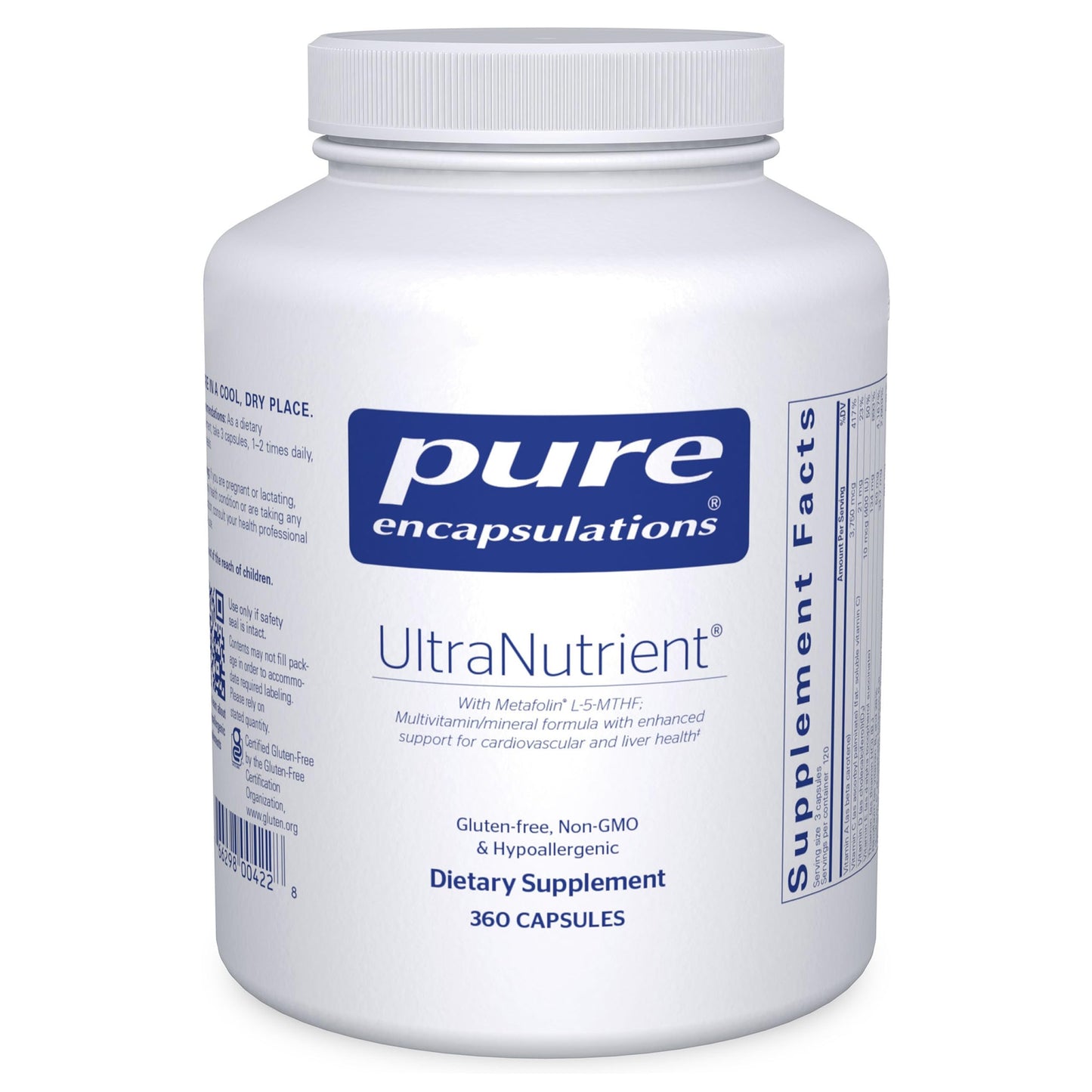 Pure Encapsulations UltraNutrient: Minerals & Multivitamins for Liver & Heart Support | Gluten Free, 360 Capsules