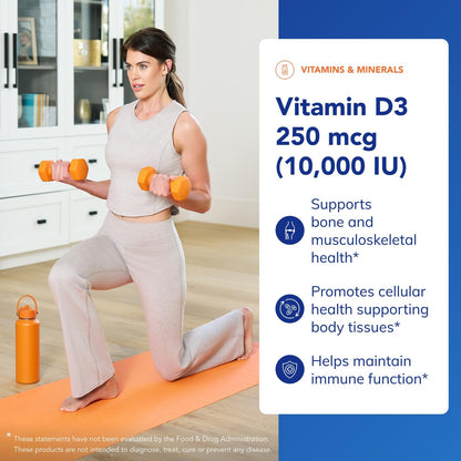 Pure Encapsulations Vitamin D3 250 mcg (10,000 IU) | Bone, Immune & Heart Support – 120 Capsules