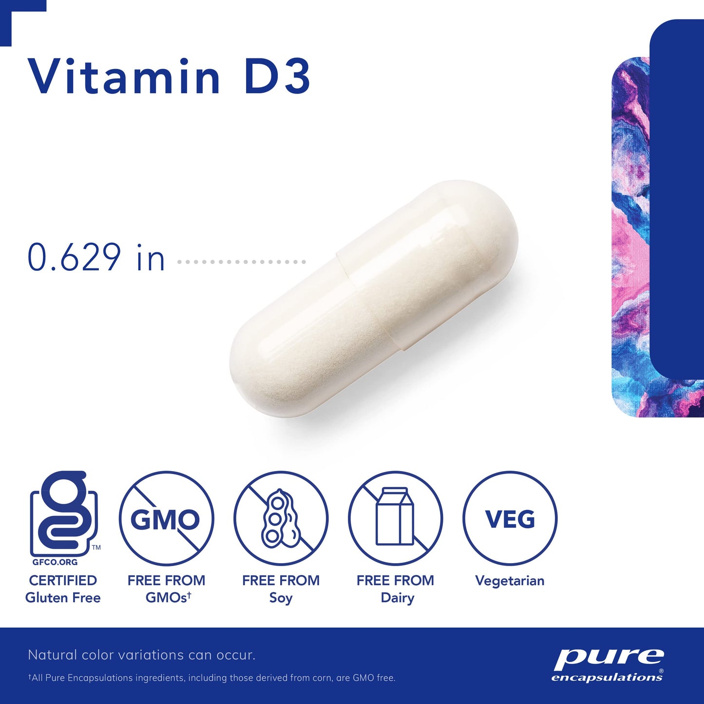Pure Encapsulations Vitamin D3 25 mcg (1,000 IU) – Supports Bone, Immune, Heart & Colon Health | 250 Capsules
