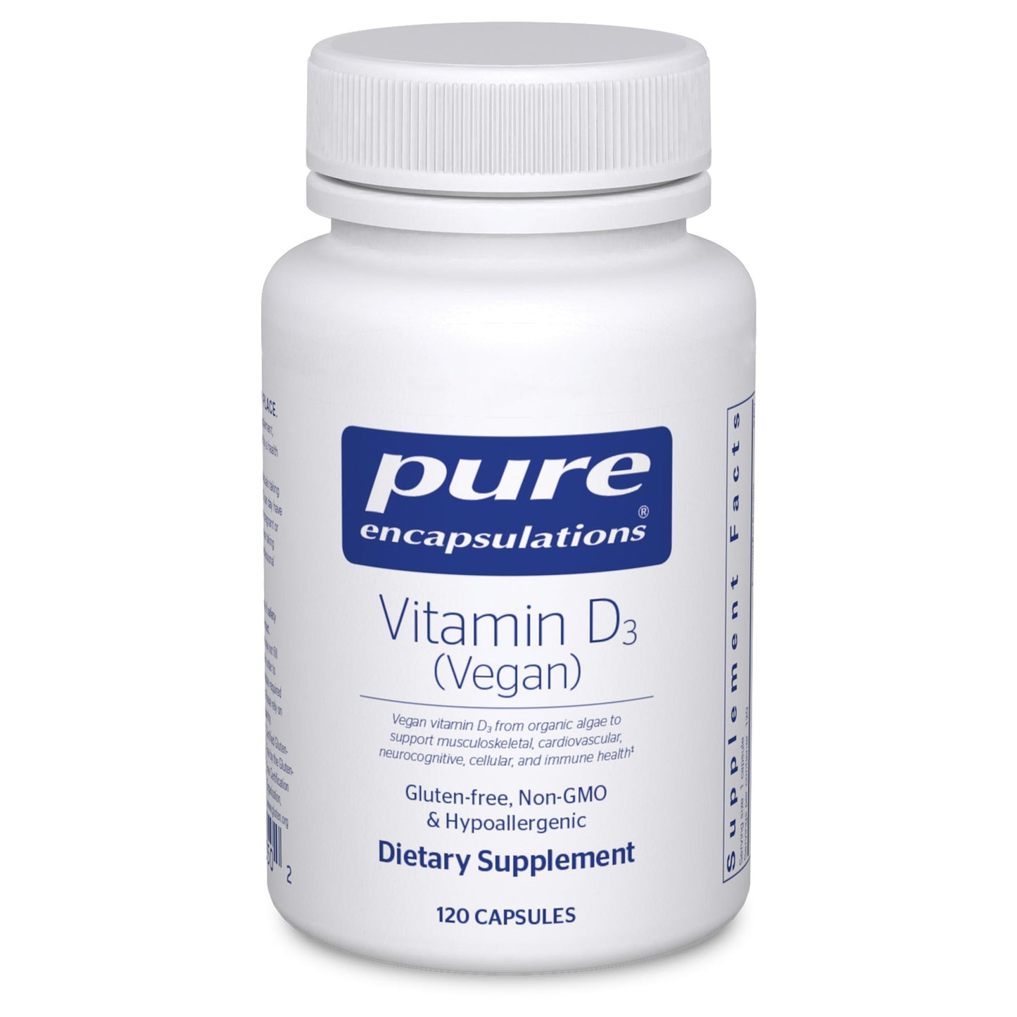 Pure Encapsulations Vitamin D3 Vegan - 120 Capsules | Immune, Bone & Cardiovascular Health
