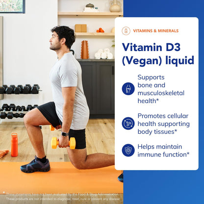 Pure Encapsulations Vitamin D3 (Vegan) Liquid — Hypoallergenic Support for Bone & Immune Health | 0.3 fl oz