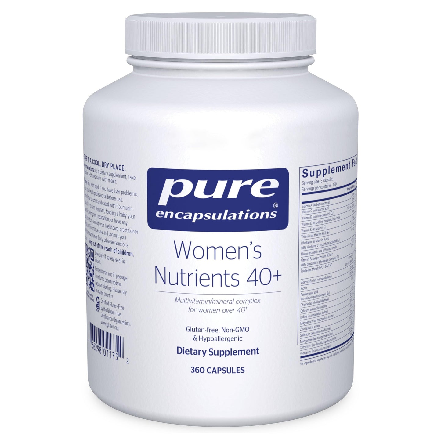 Pure Encapsulations Women's Nutrients 40+ – Multivitamin for Women Over 40 (360 Capsules) | Urinary Tract Health, Eye Integrity & Breast Cell Health