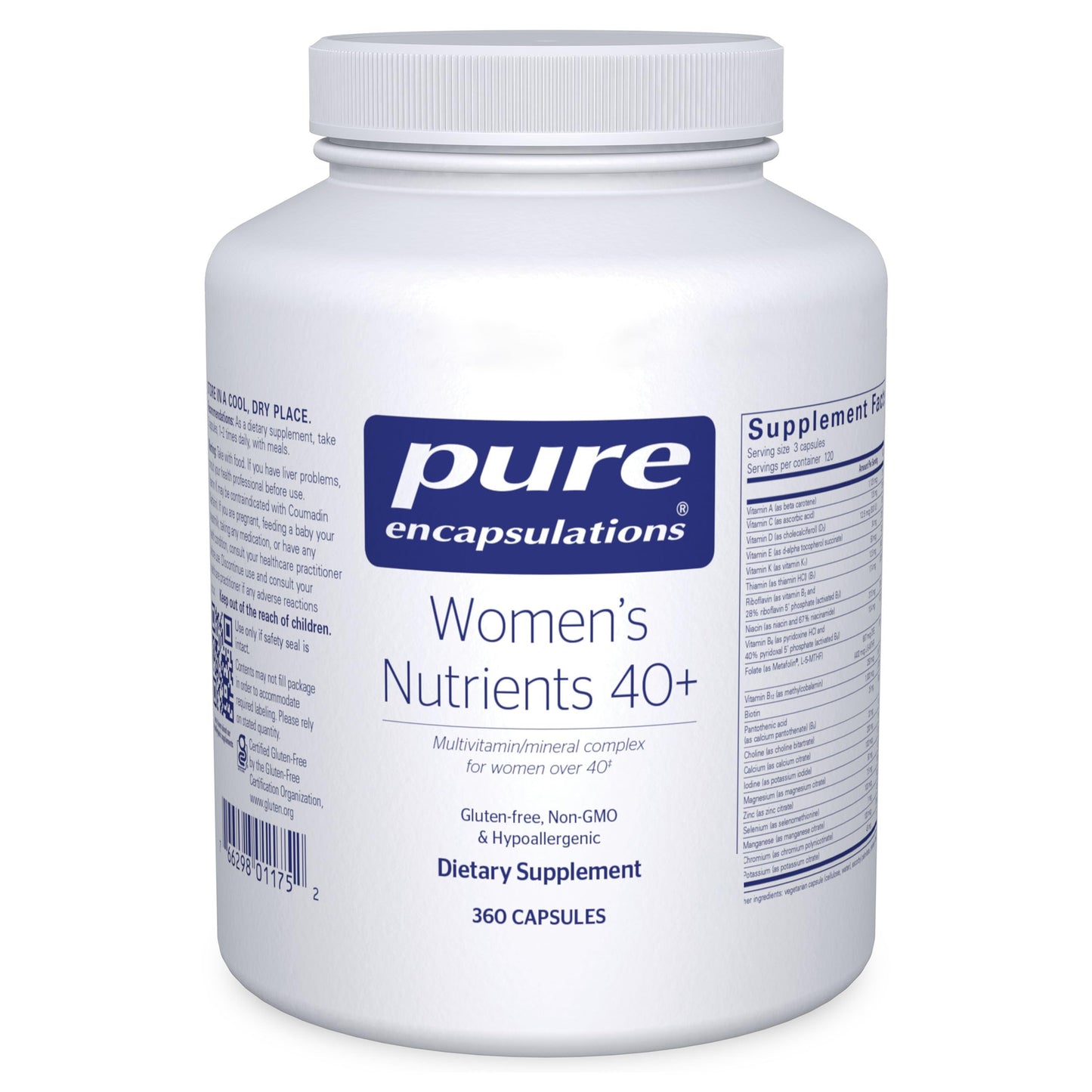 Pure Encapsulations Women's Nutrients 40+ – Multivitamin for Women Over 40 (360 Capsules) | Urinary Tract Health, Eye Integrity & Breast Cell Health