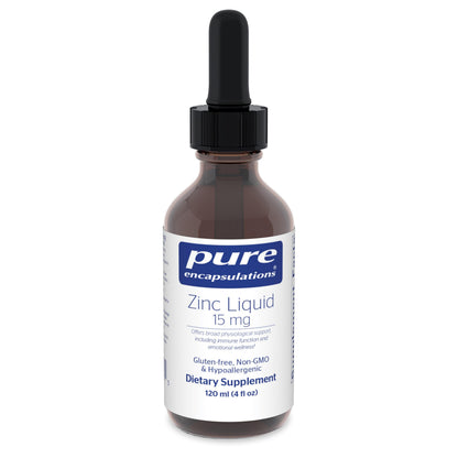 Pure Encapsulations Zinc Liquid 15 mg | Immune Support | 4 fl oz