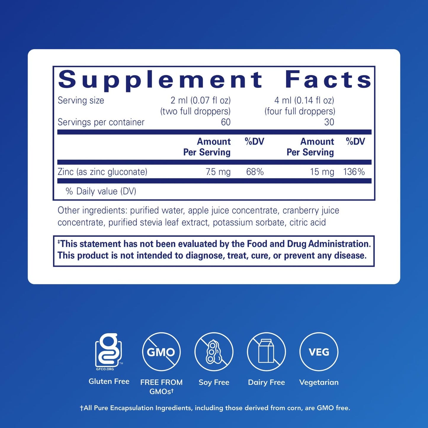 Pure Encapsulations Zinc Liquid 15 mg | Immune Support | 4 fl oz