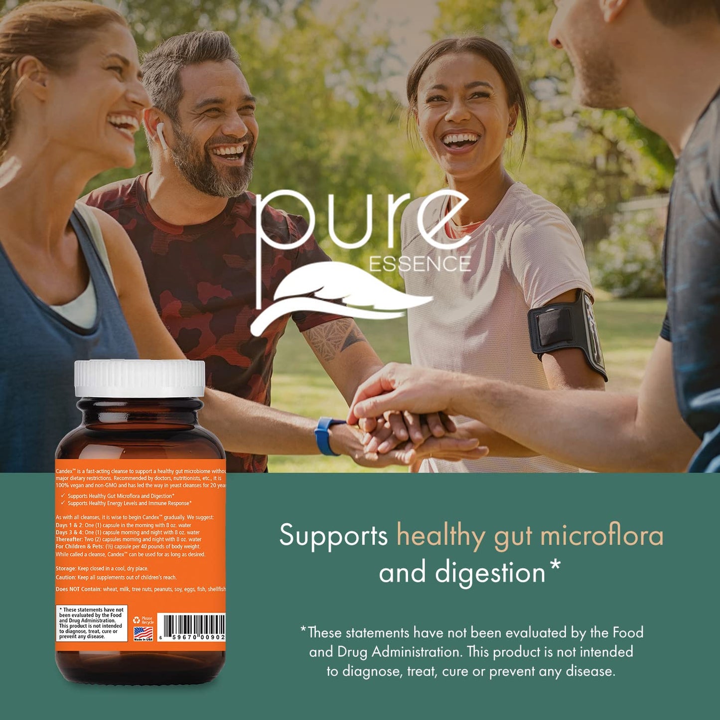 Pure Essence Candex Supplement – Digestive Enzymes for Yeast Balance, 120 Capsules
