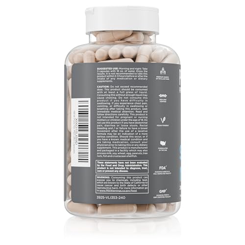 Pure for Men Stay Ready Fiber Supplement - Digestive Regularity | Psyllium Husk, Aloe Vera, Chia Seeds & Flaxseeds | 240 Vegan Capsules
