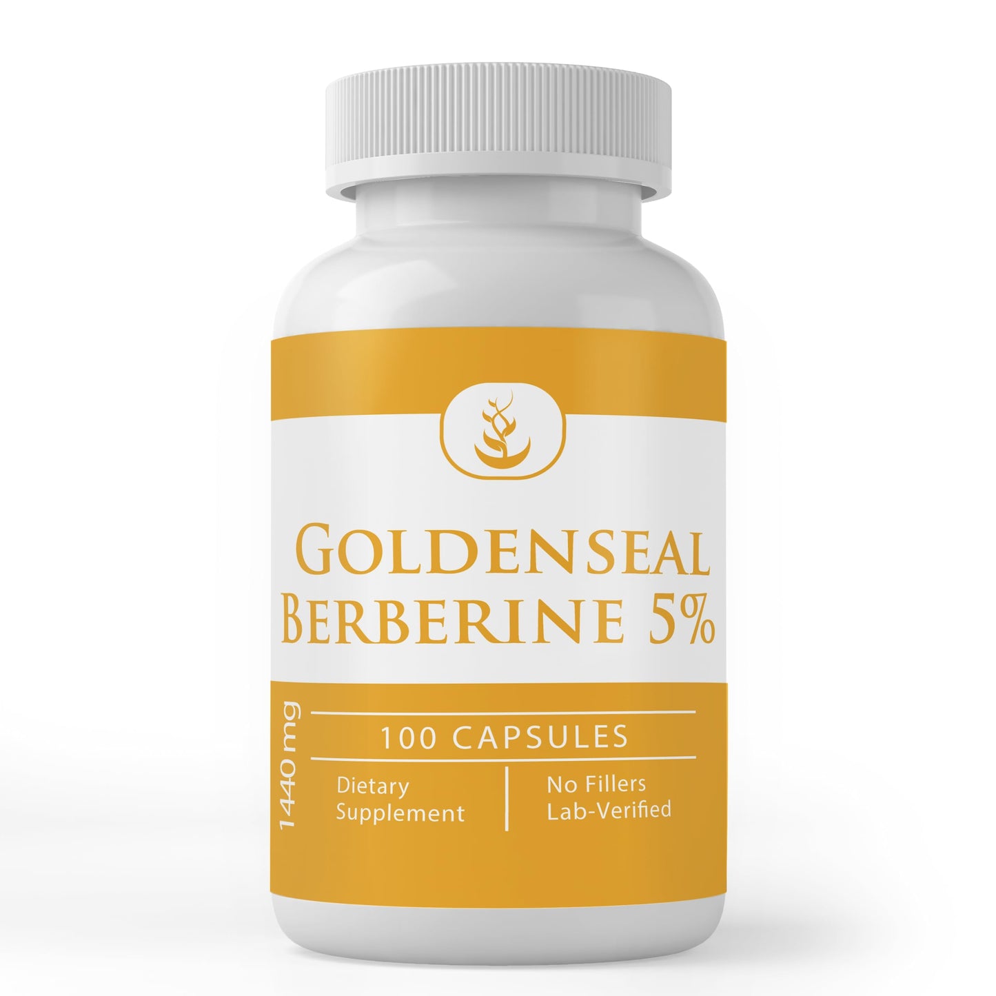 Pure Goldenseal Berberine Capsules - 100 Count, No Additives, Lab Verified