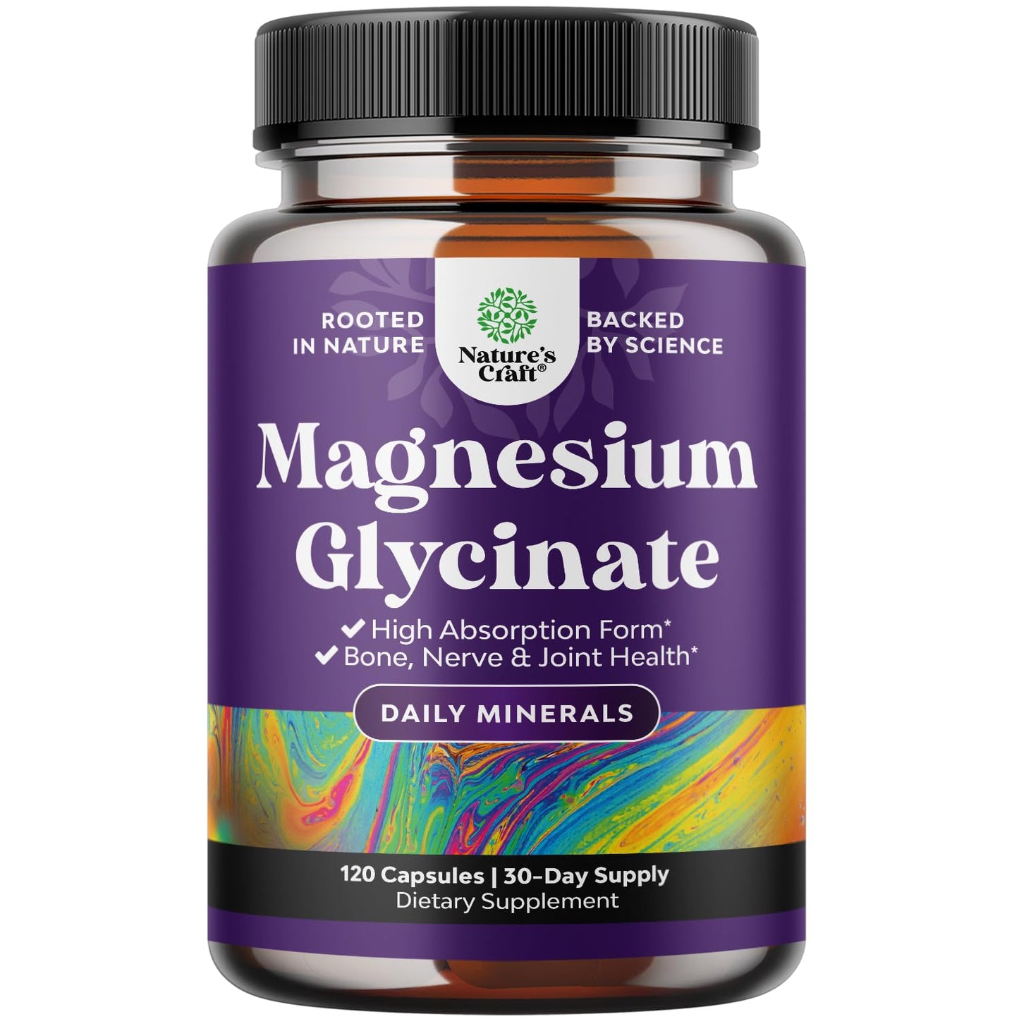 Pure Magnesium Glycinate 500mg for Sleep - Vegan High Absorption | 120 Count