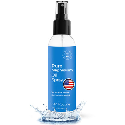 Pure Magnesium Oil Spray – 4oz (Single) Organic USP Grade, Topical Magnesium Spray for Feet, Leg Cramps, Weight Management, Aceite de Magnesio, Natural Salt & Ancient Minerals – Made in The USA