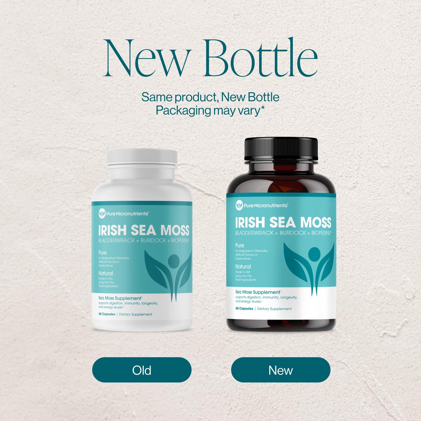 Pure Micronutrients Irish Sea Moss Capsules – Organic Seamoss Pills with Bladderwrack, Burdock & Black Pepper
