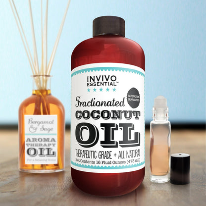 Fractionated Coconut Oil 16oz - Premium Therapeutic Grade Carrier Oil for Aromatherapy & Massage with Pump