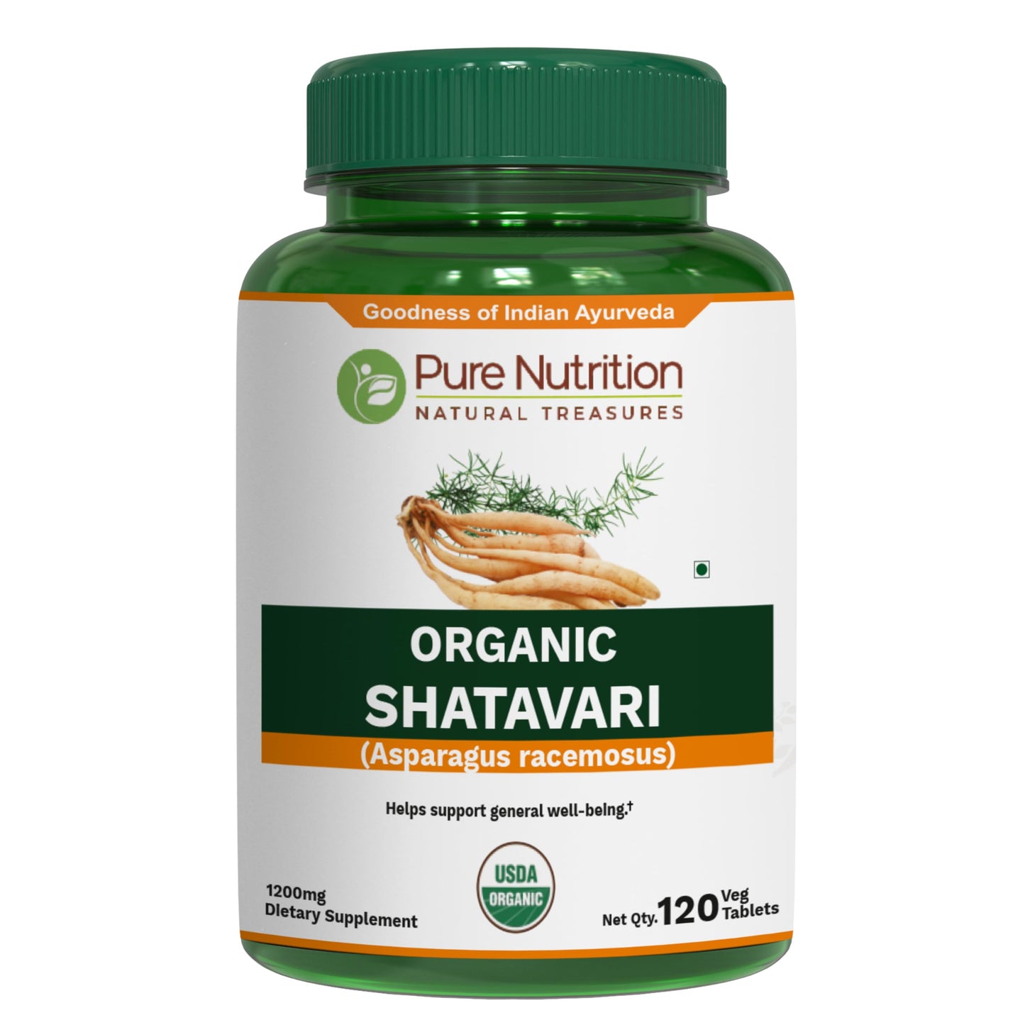 Pure Nutrition Organic Shatavari Tablets – 1200mg, 120 ct | USDA Organic