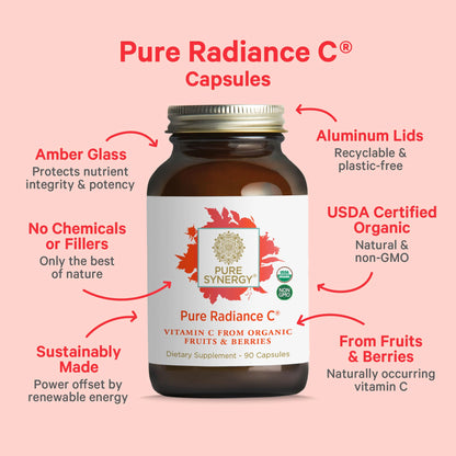 Pure Radiance C – Organic Vitamin C Capsules (90 Count) | Whole Food Vitamin C from Camu Camu & Acerola