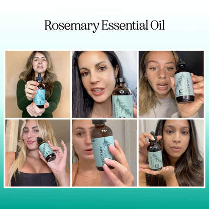 Pure Rosemary Essential Oil with Dropper - Undiluted 4oz for Hair, Skin & Nails