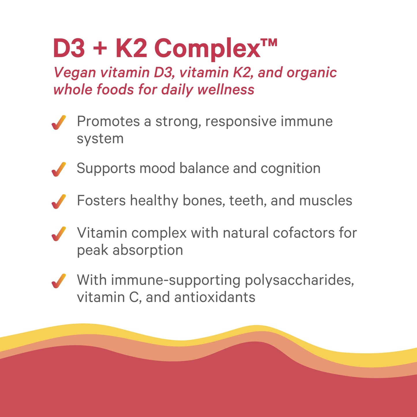 PURE SYNERGY D3 + K2 Complex | Vegan Vitamin D3 K2 Complex | Organic D3 Supplement with Vitamin K2 and K1 Plus Organic Whole Foods | Supports Bone, Brain, and Immune Health (60 Capsules)