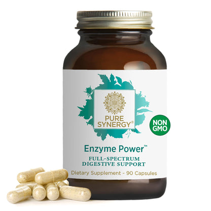 PURE SYNERGY Enzyme Power | Digestive Enzyme Supplement with Nattokinase, Bromelain & Serrapeptase | 90 Capsules