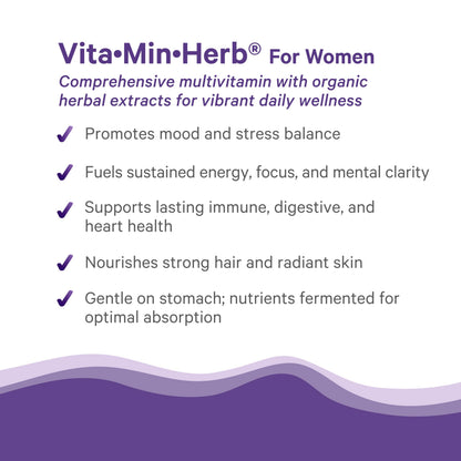 PURE SYNERGY Vita-Min-Herb for Women | Organic Whole-Food Multivitamin (120 Tablets)