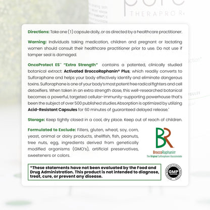 Pure Therapro Rx OncoProtect ES – High-Dose Sulforaphane (706 mg BroccoRaphanin) 2-Month USA-Made Supply