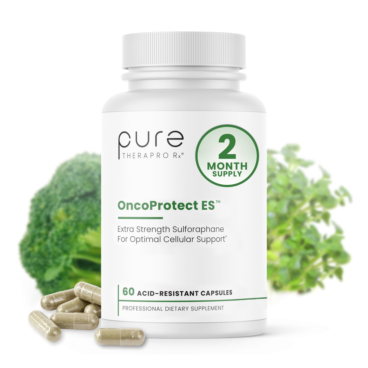 Pure Therapro Rx OncoProtect ES – High-Dose Sulforaphane (706 mg BroccoRaphanin) 2-Month USA-Made Supply