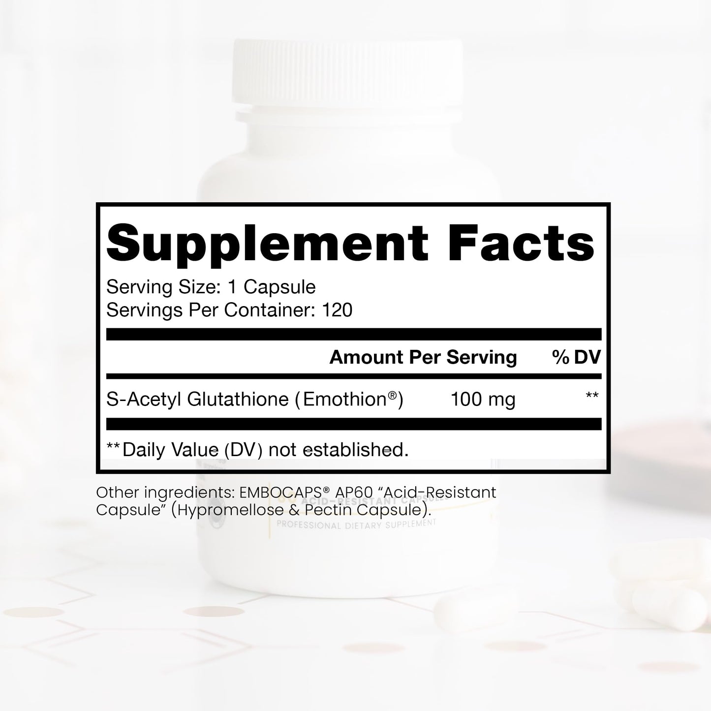 Pure Therapro Rx S-Acetyl Glutathione Gold 100mg – 4 Month Supply, Acid-Resistant Capsules, Made in USA