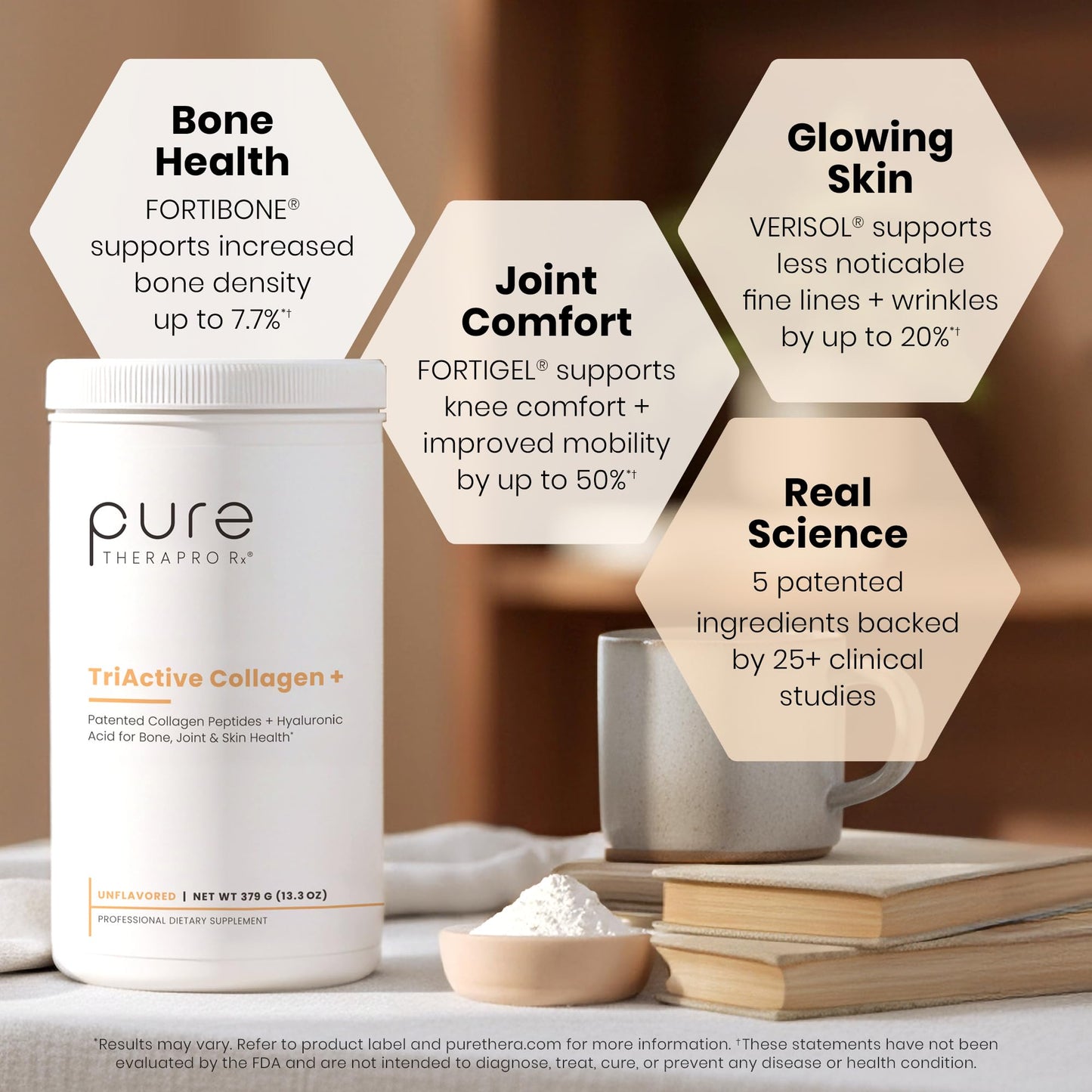 Pure Therapro Rx TriActive Collagen Plus – Unflavored Multi Collagen Powder, 30 Servings