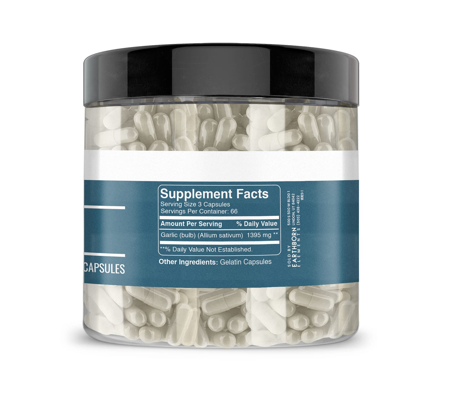 Earthborn Elements Garlic 200 Capsules – Pure & Undiluted Garlic Supplement with No Additives