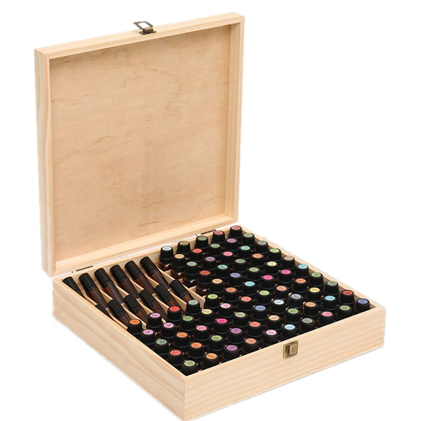 Pure Vie Wooden Essential Oil Storage Box – 85 Bottles (5–20ml) | Aromatherapy Organizer