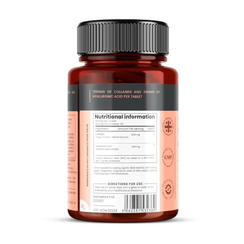 PureClinica UltraColl Collagen & Hyaluronic Acid 1500mg – 360 Tablets (2 x 180) | 1 Year Supply