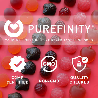 PUREFINITY Ashwagandha Gummies with Vitamin D & Zinc | Relaxation & Mood Support | 60ct