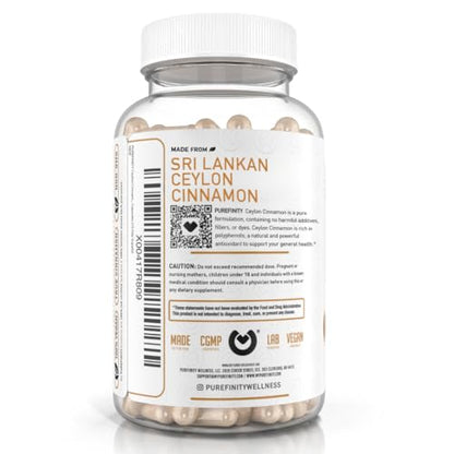 PUREFINITY Ceylon Cinnamon Capsules – 1500mg, Vegan, Non-GMO, 150 Count (75 Day Supply) Pack of 2