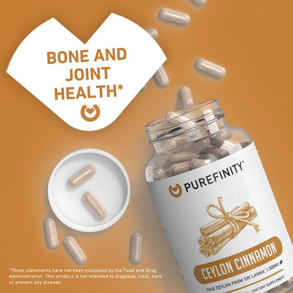 PUREFINITY Ceylon Cinnamon Capsules – 1500mg, Vegan, Non-GMO, 150 Count (75 Day Supply) Pack of 2