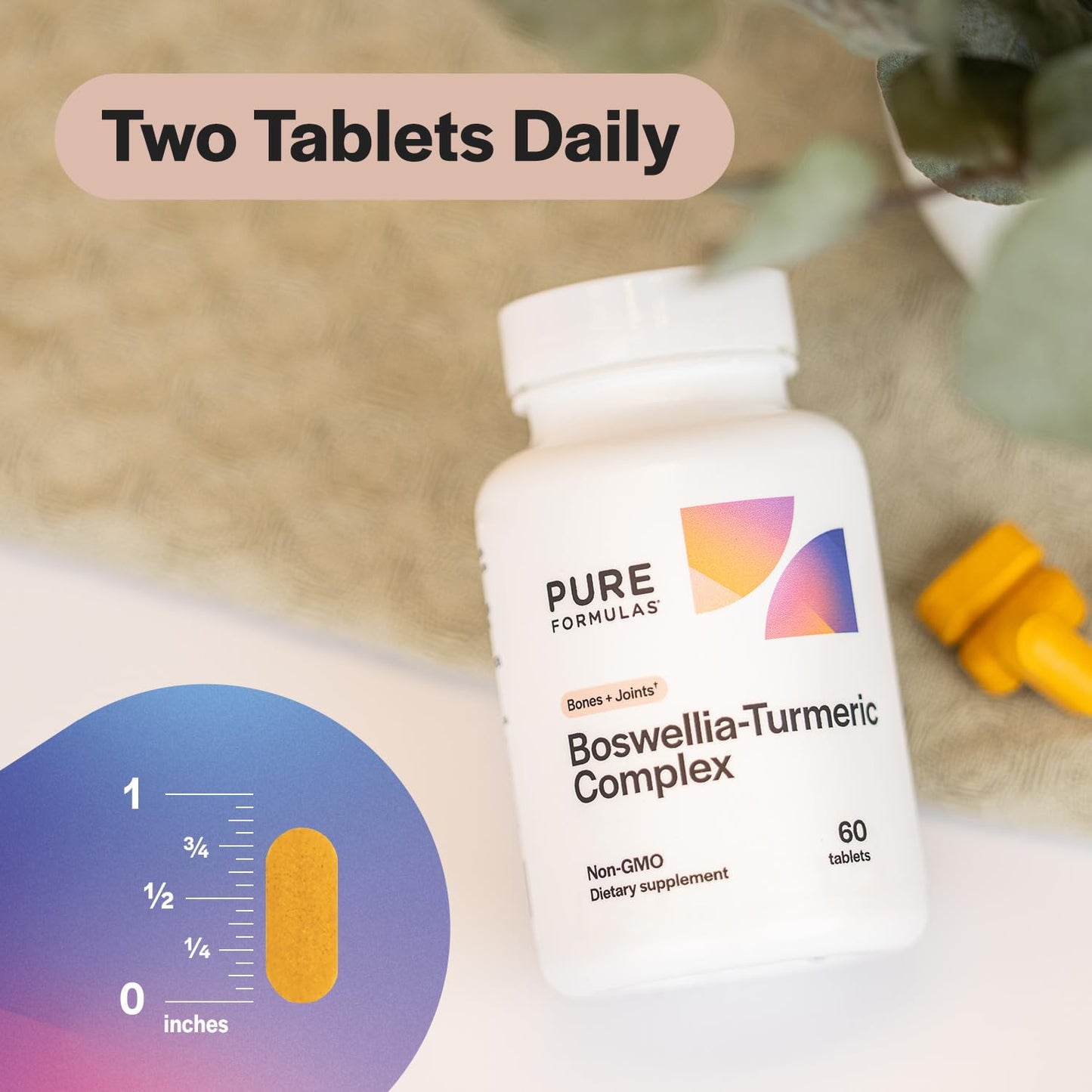 PureFormulas Boswellia Turmeric Complex | Joint Support & Immune Health | 60 Tablets (3-Pack)