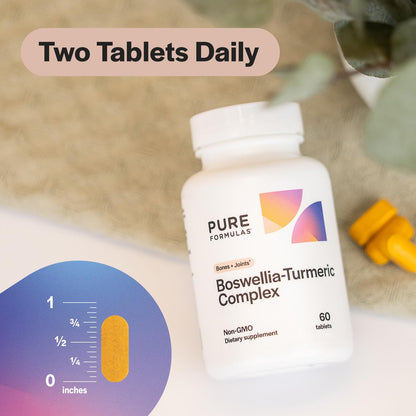 PureFormulas Boswellia Turmeric Complex | Joint Support & Immune Health | 60 Tablets (3-Pack)