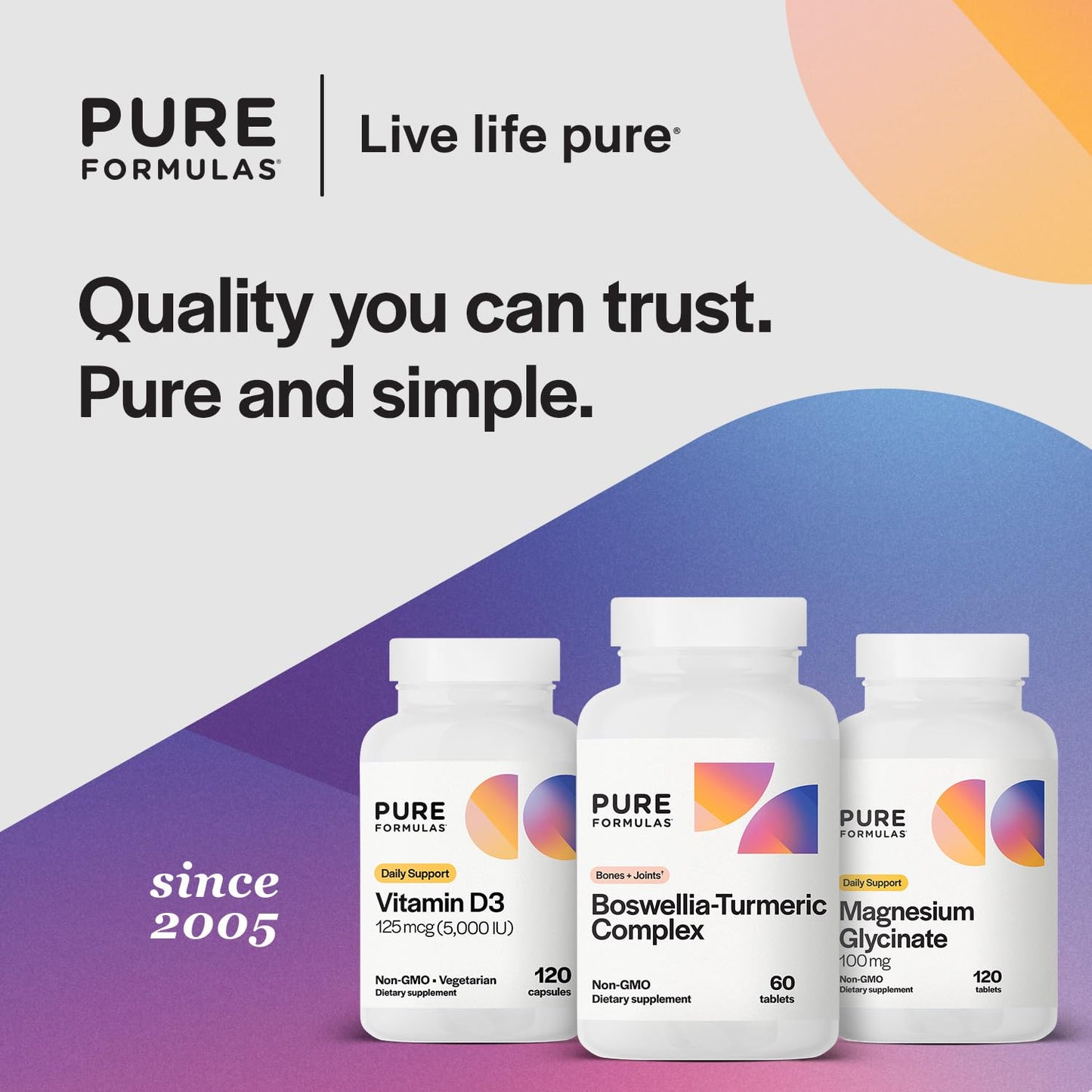 PureFormulas Boswellia Turmeric Complex | Joint Support & Immune Health | 60 Tablets (3-Pack)
