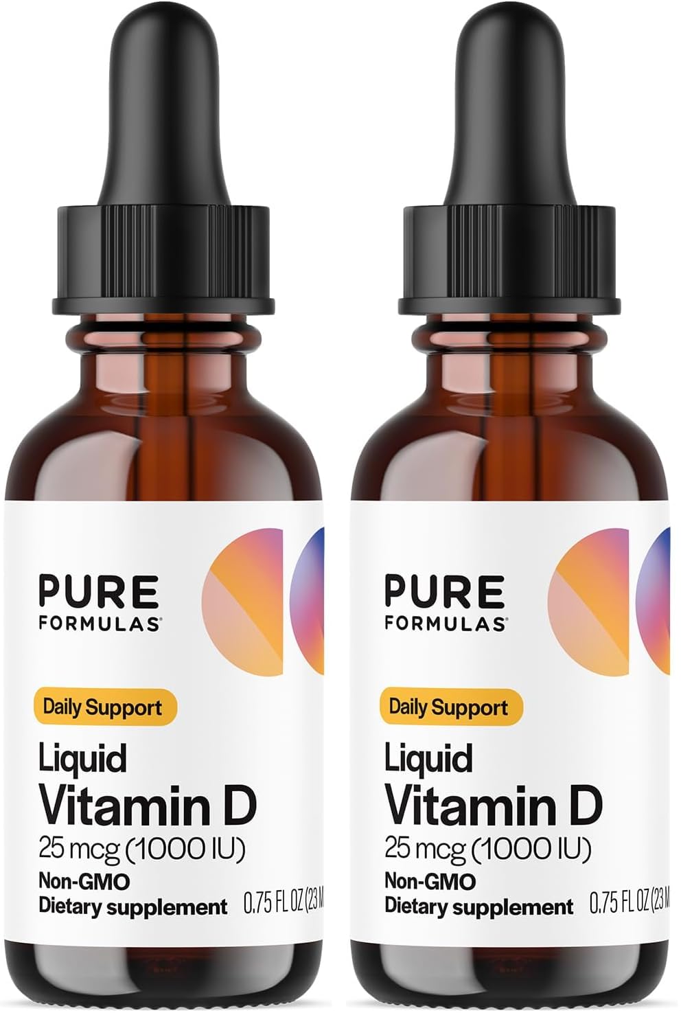 PureFormulas Liquid Vitamin D3 Drops 25 mcg (1,000 IU) – Non-GMO