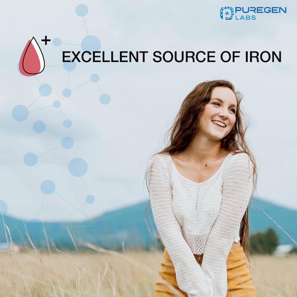 Puregen Labs Ferrous Gluconate 324 mg Iron – High Potency, Gentle on Stomach