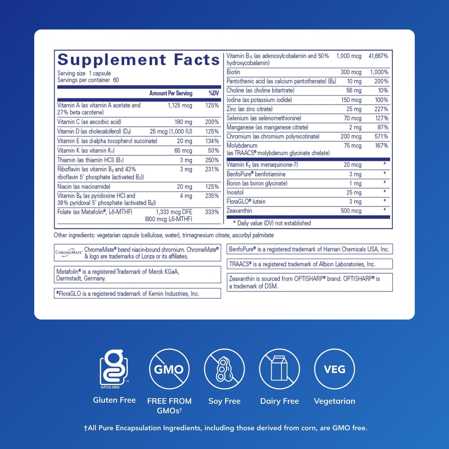 Pure Encapsulations PureGenomics Multivitamin – Daily Nutrient Support for Common Genetic Variations | 60 Capsules