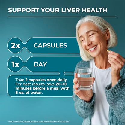 PUREHEALTH RESEARCH Liver Health – Detox & Repair with Artichoke, Milk Thistle & Turmeric | 60 Capsules