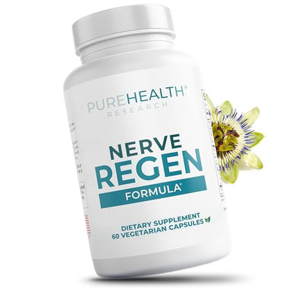 PUREHEALTH RESEARCH Nerve Regen Formula – Nerve Support Supplement for Hands & Feet | 60 Capsules