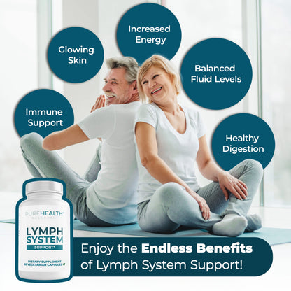 PUREHEALTH RESEARCH Lymph System Support — Lymphatic Drainage Supplement for Women & Men | 360 Capsules