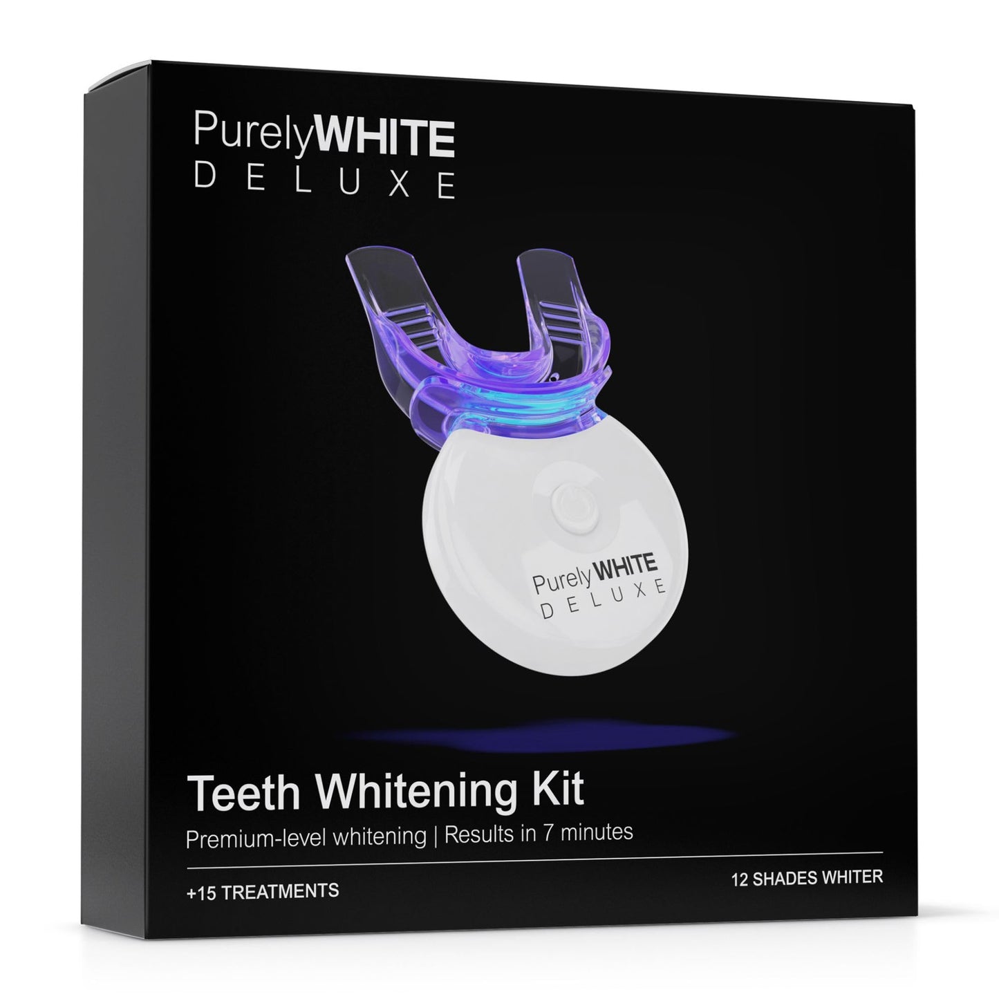 PurelyWHITE DELUXE Teeth Whitening Kit - 15+ Treatments, 7-Minute Results
