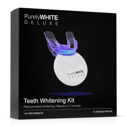 PurelyWHITE DELUXE Teeth Whitening Kit - 15+ Treatments, 7-Minute Results