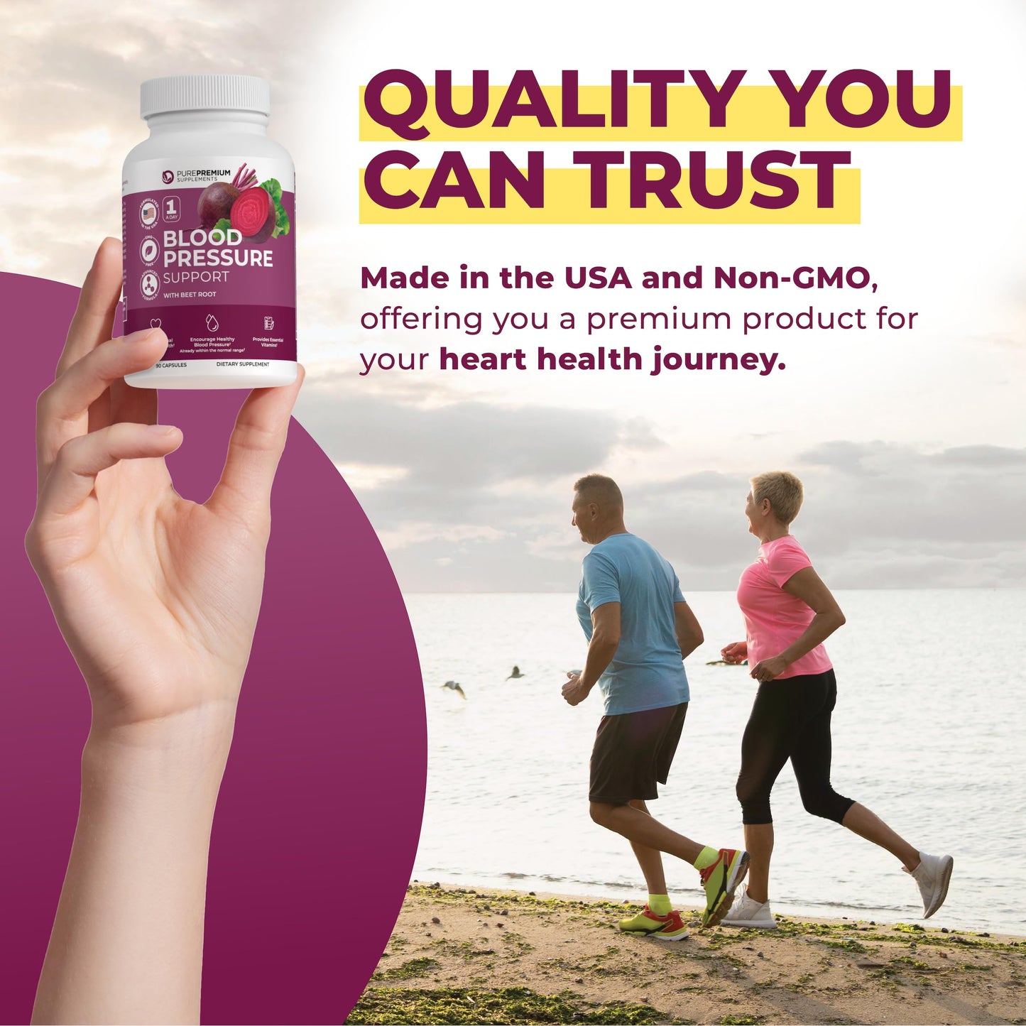 PurePremium Beet Root Capsules 700mg – Blood Pressure Support | Non-GMO | 90ct