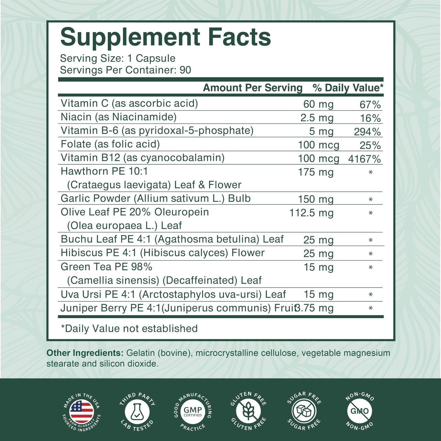PurePremium Blood Pressure Supplements – Hawthorn, Hibiscus, Garlic & Vitamin B12 | Nitric Oxide Support for Heart & Circulation, 90 Count
